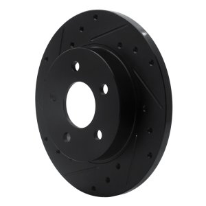 Chevrolet Malibu Brake Rotor (1) - Rear Left - R1 Concepts - Drilled & Slotted - Black - `04-`12